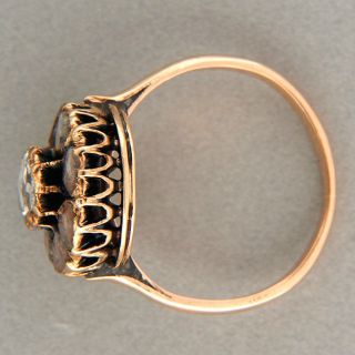 Victorian 1830 Rose Cut 14k Pink Gold Natural Pink Brown Diamond 70ct Ring