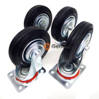 4 Pcs 5" Swivel Caster Base Wheel Steel Ball Bearings Heavy Duty Carts Roller