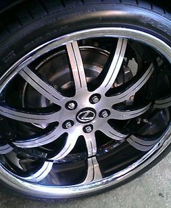 Custom Painted Black Rivets 20 inch Roderick RW3 Wheels Rims Falken Tires Lexus