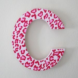9" C Leopard Pink Hanging Letter Nursery Wall Decor Baby Name Company Kids