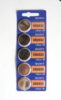 5pc Genuine Sony CR2032 2032 Lithium Button Coin Cells Batteries Battery 3V