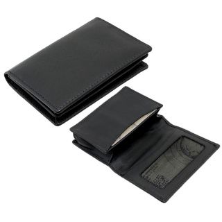Business Card Holder in Black Leather by 1642 Leather Business Card Wallets