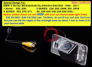 BMW 3 E46 E90 E91 E92 E93 M3 Car Rear View Camera Backup Reverse for GPS DTV Pip