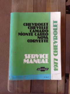 1977 Chassis Service Manual Chevrolet Camaro Monte Carlo Nova Corvette