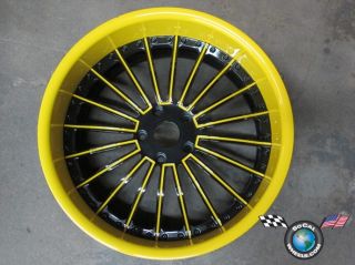 One asanti AF 122 22x11 5x130 0mm Black and Yellow Wheel Rim 3 Piece