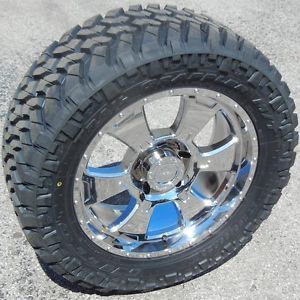 20" Chrome Procomp 6098 Wheels Rims 33" Nitto Trail MT Tires Toyota Tundra 5x150