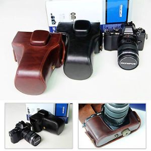 Leather Case Bag Cover Pouch Strap Grip for Olympus OM D OMD EM5 E M5 Camera