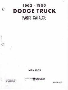 1963 1965 1966 1967 1968 Dodge Truck Parts Book List Interchange Illustrations