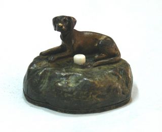 Nice Vienna Bronze Antique Dog Small Push Bell Servents Call Ringer