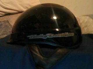 Harley Davidson Dot Black Motorcycle Half Helmet Size Medium Big Savings L K