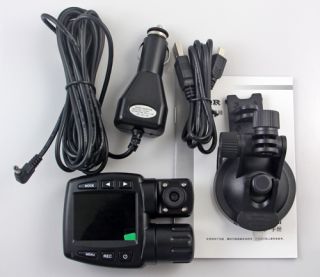 2 0" HD LCD Dual Lens 720P Car Vehicle DVR Video Camera Camcorder Audio Recorder