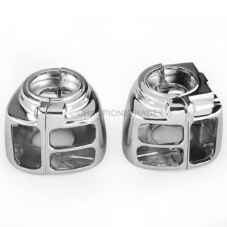 Chrome Silver Switch Housings Cover for Harley Davidson Softail Sportsters 96 06