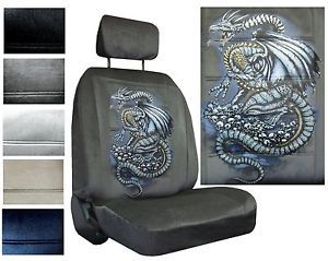 Blue Dragon with Skulls Seat Covers Car Truck SUV Low Back Buckets PP 1