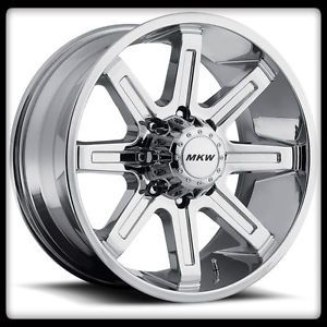 20" MKW Off Road M88 Chrome Rims Nitto 37x13 50X20LT Mud Grappler Wheels Tires