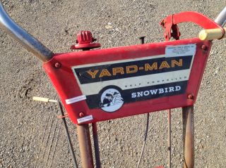Yard Man 26"Self Propelled Snow Blower Thrower Needs Work Snowbird Vintage