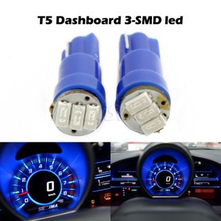 2X Blue T5 Wedge 3528 SMD Speedometer Gauge Cluster LED Light Bulb 13 17 79 75