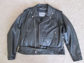 Harley Davidson Leather Motorcycle Coat Men's Size 48 with Zip Out Liner