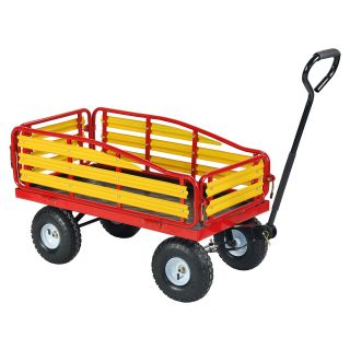 Tahoe 60600230 Hay Ride Farm Utility Garden Cart Red Yellow