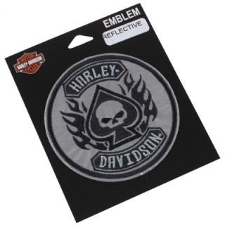 Harley Davidson Reflective Spade Skull Patch