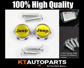 2X License Plate Bolts Emblem for Jeep Grand Cherokee Wrangler Compass Liberty