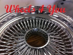 14" Wire Wheels Chrome Knockoff 100 Spoke Rims inch 13 15 16 17 18 20 22 Ford