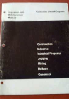 Commins Diesel Engines Operation and Maintenance Manual