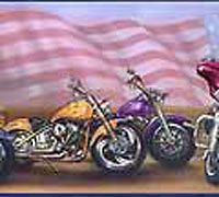 Harley Davidson American Flag Wallpaper Border GB9006 1
