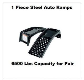Pair of 1 Piece Metal Steel Car Ramps Auto Light Truck Maintenance Made in USA