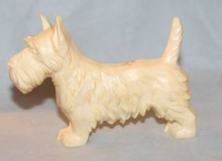 Large 4"L Celluloid Plastic Scottish Terrier West Highland Dog Figurine Toy 40'S