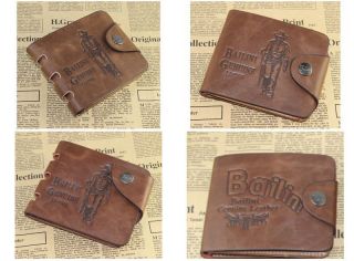Men Leather Wallet Pockets Card Clutch Cente Bifold Purse Money Clip Card Holder