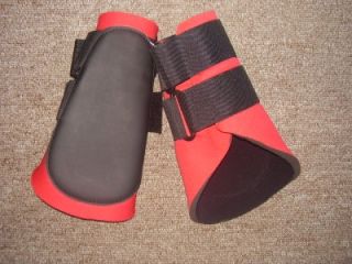 Neoprene Shock Splint Cushion Boots Horse Tack Red Medium Large