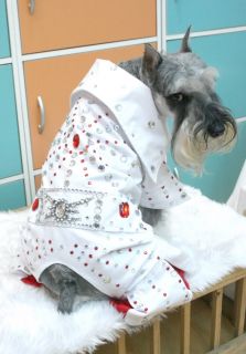 Dog Clothes Pet Dress Shirt Coat Jumper Costume Elvis Presley Sz 4 Hand Made