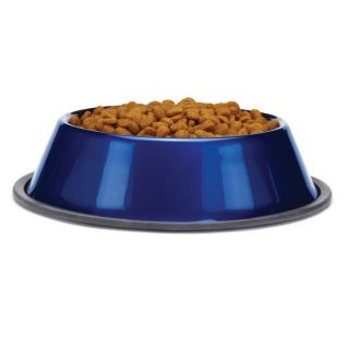 ProSelect Stainless Steel Dura Gloss Metallic Dog Dish w Rubber Trim Colors