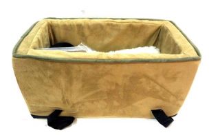 Snoozer Luxury Console Pet Car Seat Small Luxury Microfiber Wool Camel Olive