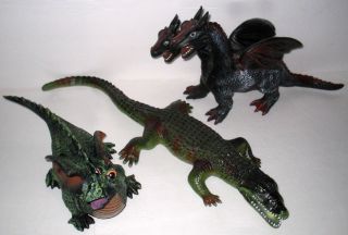 3 Big Major Toy Trading Co Creatures Alligator Monsters Large Two Headed Dragon