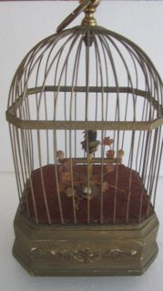 RARE 19th Century Antique German Music Singing Bird in Cage