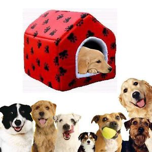 Indoor Dog Cat Waterproof House Kennel Crate Small Animal Pet Tent Bed Red Large