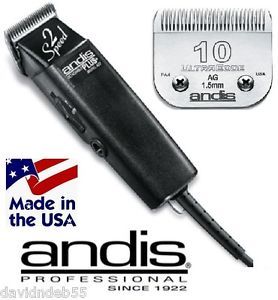 Andis Plus AG 2 Speed Pro Clipper UltraEdge 10 Blade Pet Dog Cat Grooming New