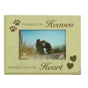 Dog Speak Pet Memorial Picture Frame "Pawprints in Heaven Pawprints on My Heart"