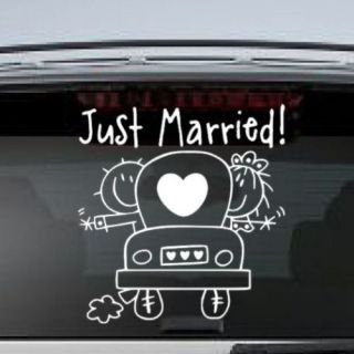 Vinyl Sticker Decal Car Wall "Just Married Car" JMC 01