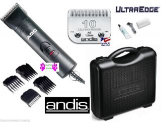 Andis AGC Pro Grooming Clipper Kit Set UltraEdge 10 Blade Guide Combs Case NR