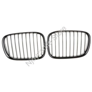 1 Pair Black Front Center Kidney Style Grille Grill for 97 00 BMW E39 528i 540i