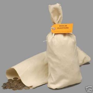 Heavy Duty Large Canvas Bank Money Sack Coin Bags New