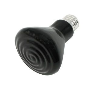 220VAC 75W Power Black Ceramic Emitter Heater Pet Reptile Heat Light Lamp Bulb