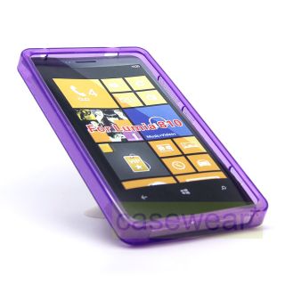 Purple TPU Gel Skin Case Phone Cover for Nokia Lumia 810 Accessory
