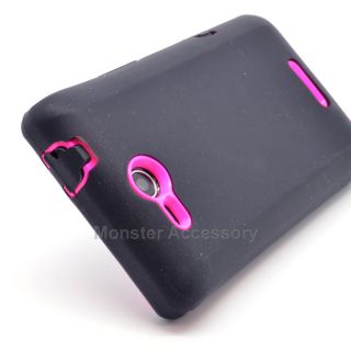 Black Pink Double Layer Hard Case Gel Cover for LG Lucid 4G VS840 Verizon