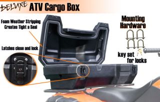 New ATV Deluxe Rear Rack Cargo Rack Storage Box Seat Backrest ATV CB 8020