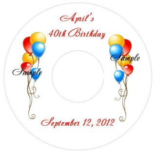 50 Personalized Custom Birthday Party CD DVD Labels Favors