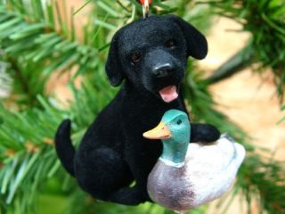 Black Lab Puppy Duck Decoy Labrador Retriver Ornament