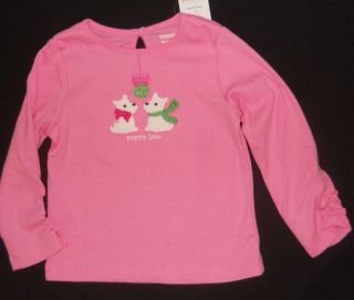 New Girls Gymboree Puppy Love Cheery All The Way Shirt Size 3 6 Months